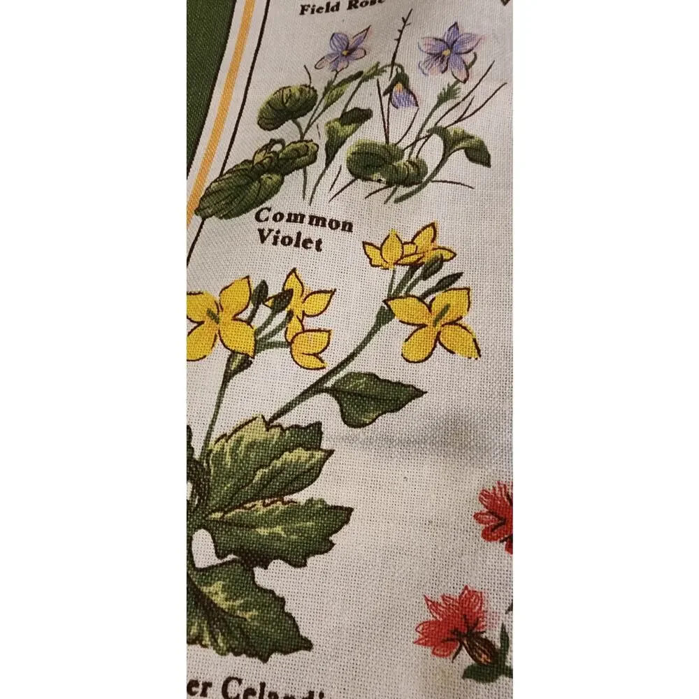 CliveMayor Wild Flowers ofScotland Tea Towel Madein Britain Botanical CottonRare